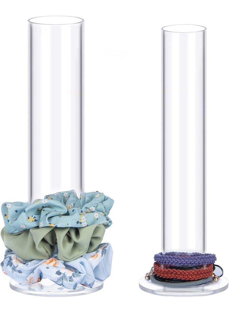 2PCS أكريليك Scrunchie حامل المنظم؟ الشعر روابط عرض الوقوف، منظم لسوارات سوار - Image 1